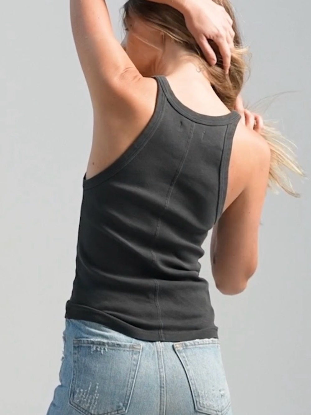 Rowan Pruitt Racerback Ribbed Tank Top - Size Large - Picture 3 of 9